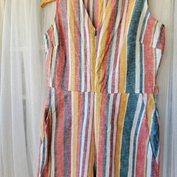 Nordstrom ECI New York Stripes Cropped Linen Jumpsuit - Picture 4 of 12